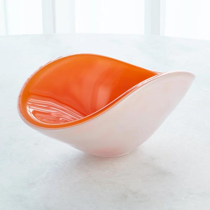 Azure Handcrafted Pinched Glass Decorative Bowl