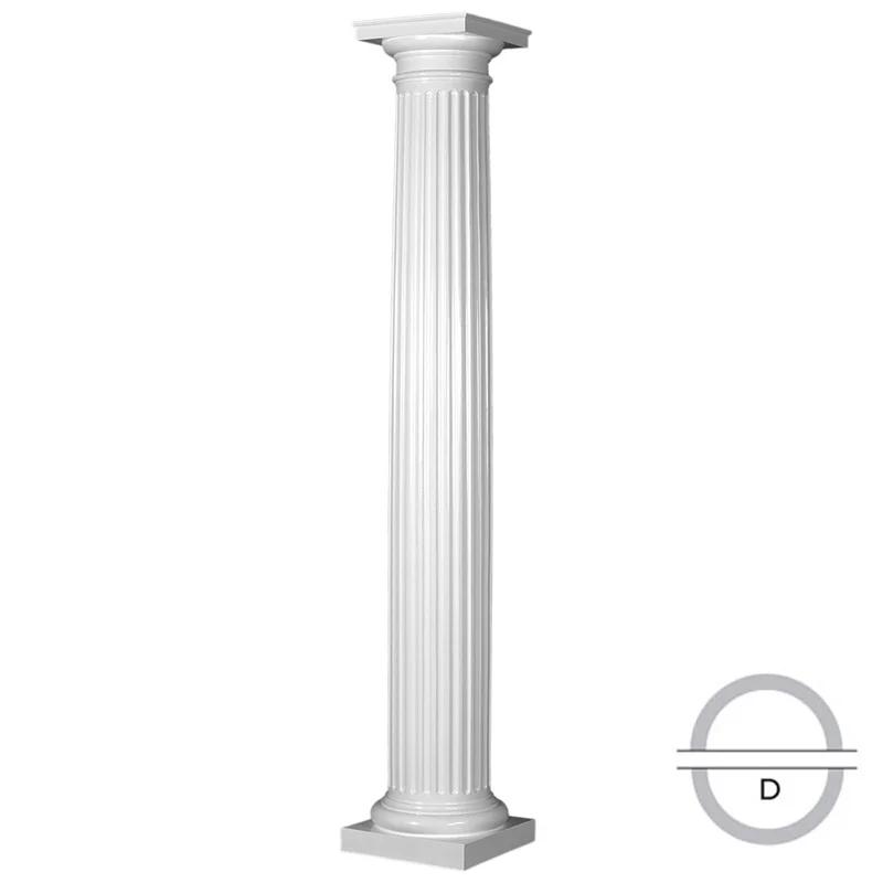 Tuscan Fluted 10'x8" Unfinished Fiberglass Column with Tuscan Caps