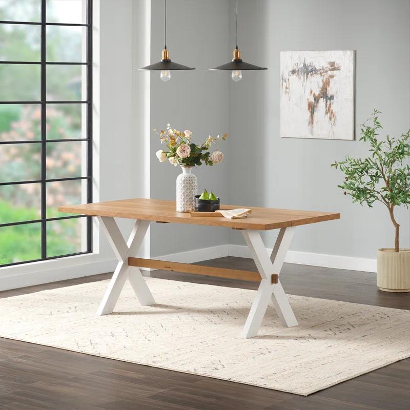 Chelsea 72" Warm Cherry Solid Wood Farmhouse Dining Table