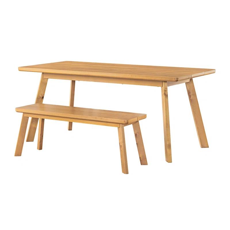 Shelburne Natural Birch and Maple 73" Dining Table and Bench Set