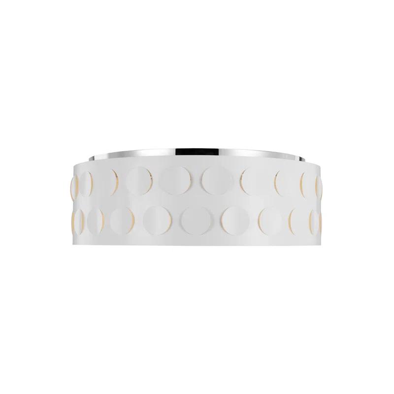 Dottie Polished Nickel 4-Light Flush Mount with Etched Glass