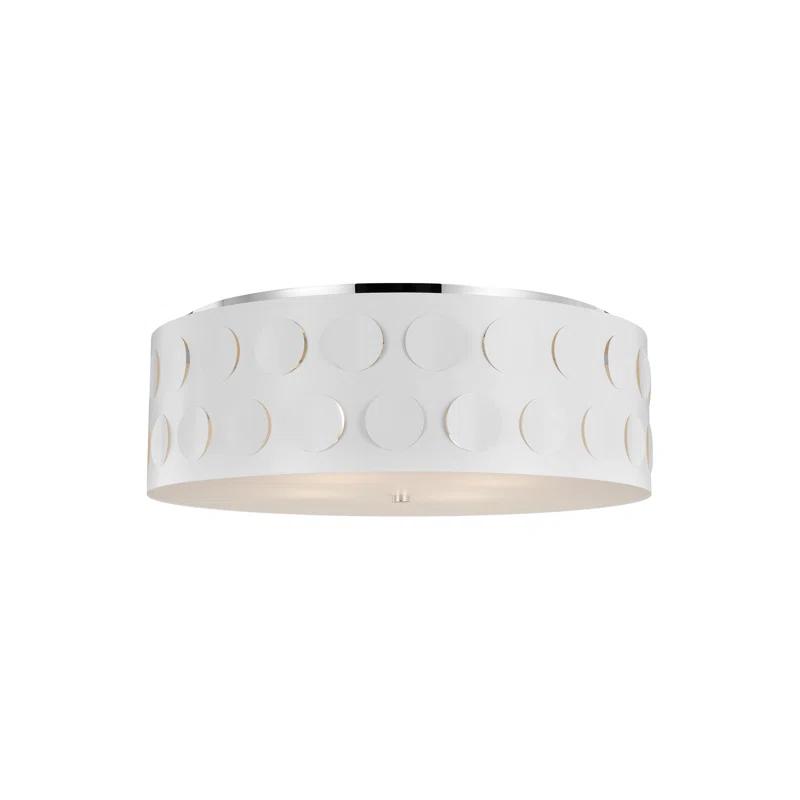 Dottie Polished Nickel 4-Light Flush Mount with Etched Glass