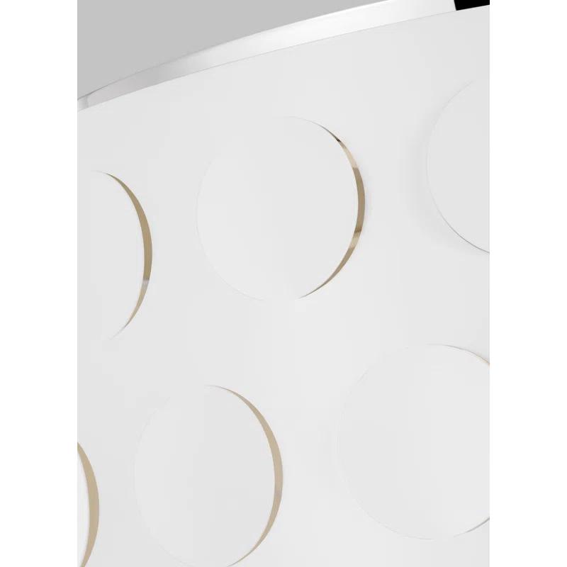 Dottie Polished Nickel 4-Light Flush Mount with Etched Glass