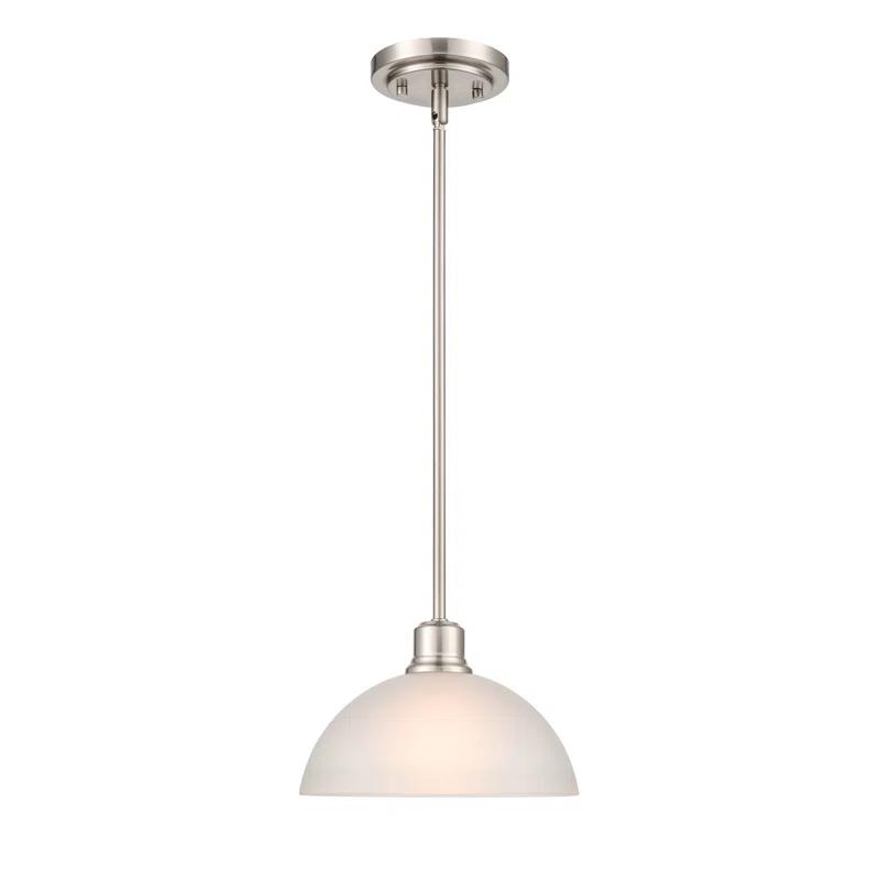 Elegant Amberle Brushed Nickel 9.5'' Bowl Pendant Light