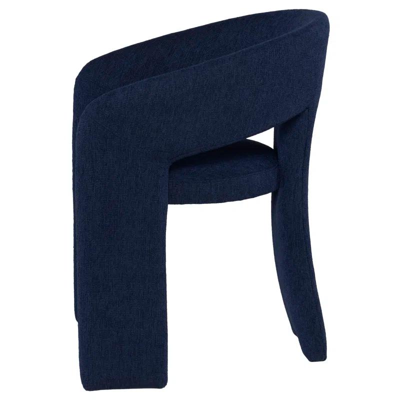 True Blue Contemporary Plastic Arm Chair with Sleek Glides