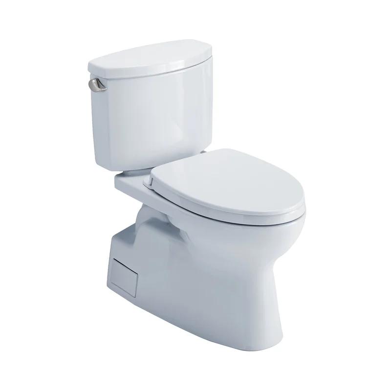 Elongated Bone Two-Piece High-Efficiency Toilet with Skirted Design