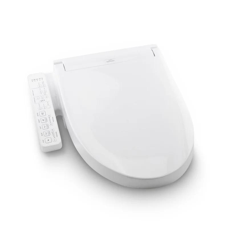 Modern Whisper White Elongated Electronic Bidet Toilet Seat with Self-Cleaning