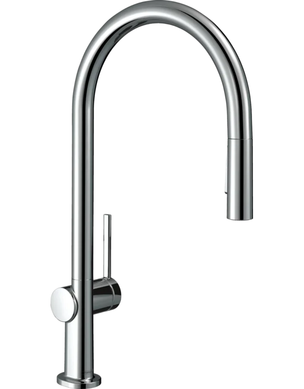 Talis N 17" Steel Optik Modern Pull-Down Kitchen Faucet with Dual Spray