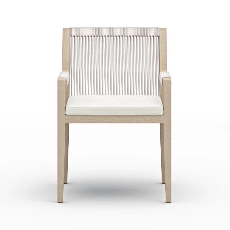 Degeorge Wood Outdoor Dining Armchair with Cushion