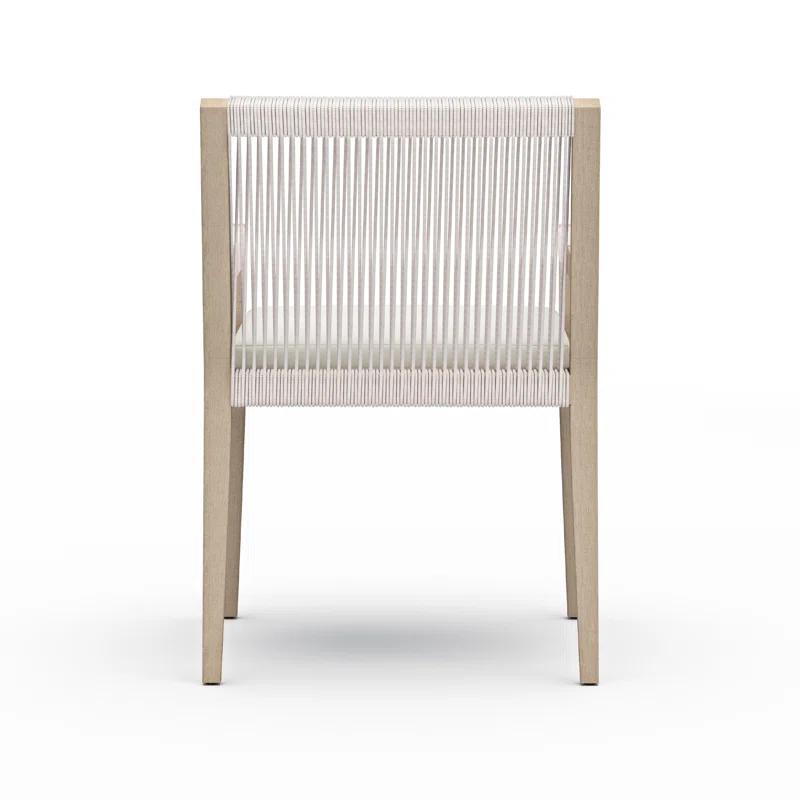 Degeorge Wood Outdoor Dining Armchair with Cushion