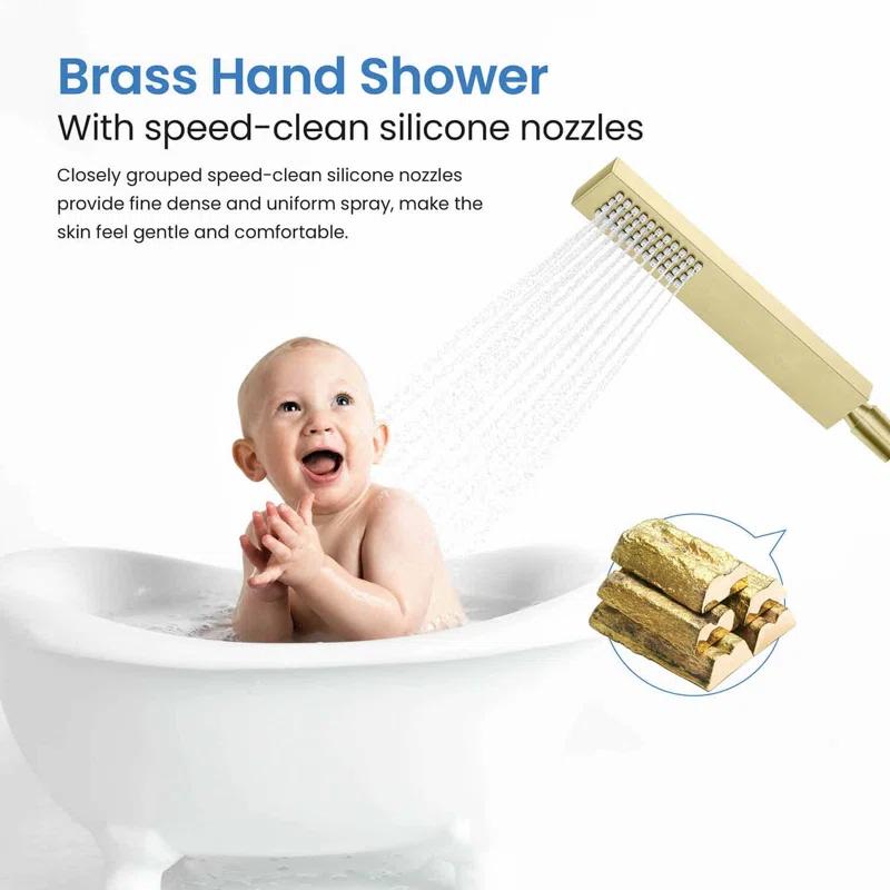 Cube Floor Tub Spout with Diverter