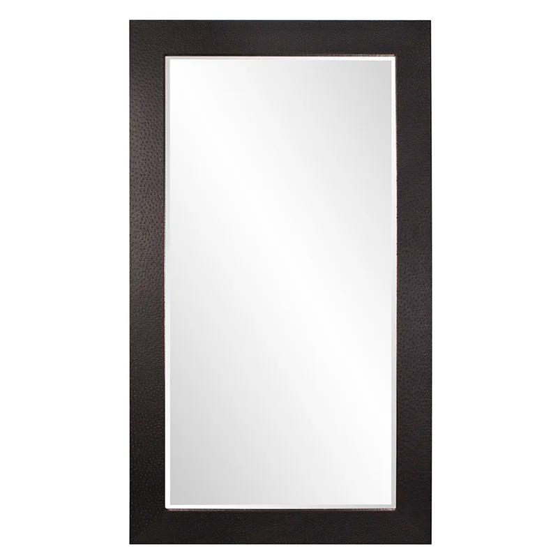 Wilde Rectangular Full-Length Ostrich-Textured Faux Leather Mirror