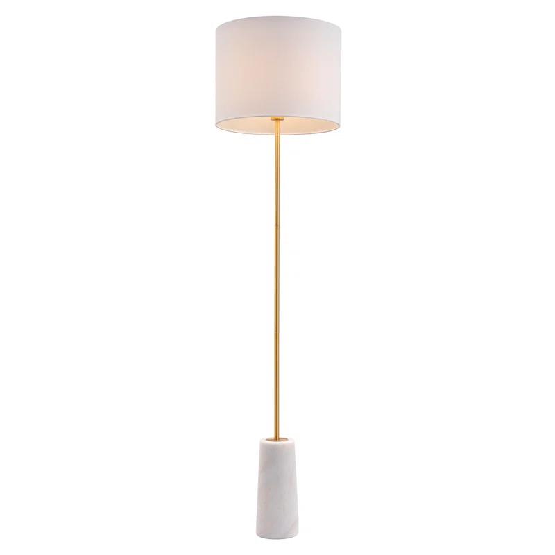 Titan 63'' Adjustable White & Brass Contemporary Floor Lamp