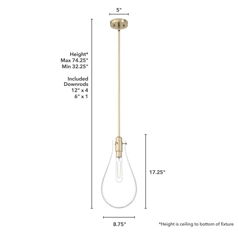 Lundin 1 - Light Single Tear Drop Pendant
