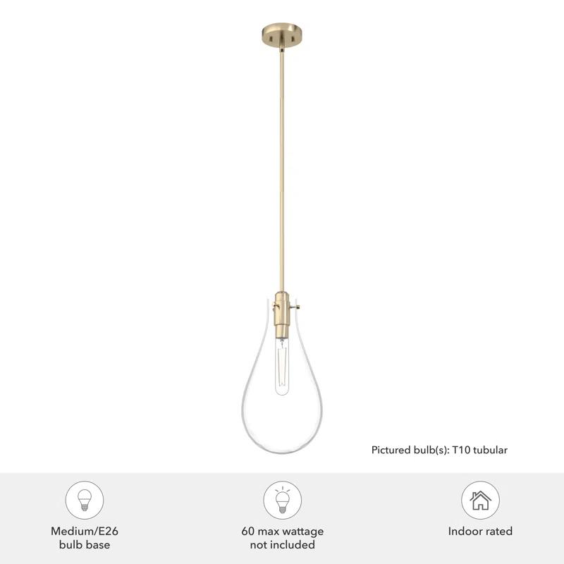 Lundin 1 - Light Single Tear Drop Pendant