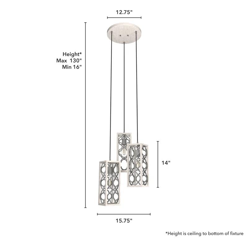 Gablecrest 3 Light Rectangle Cluster Pendant