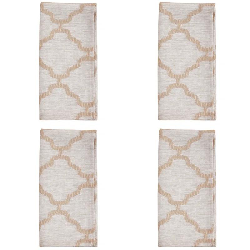 Saro Marrakesh Collection Polyester Geometric Square Napkin (Set of 4)