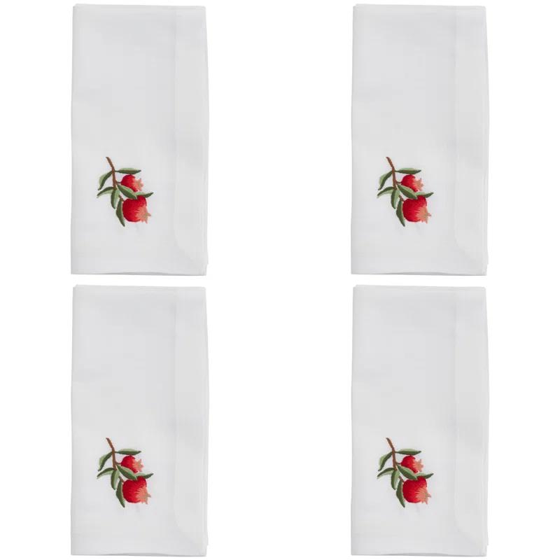 Saro Worsham Collection Polyester Embroidered Square Napkin (Set of 4)