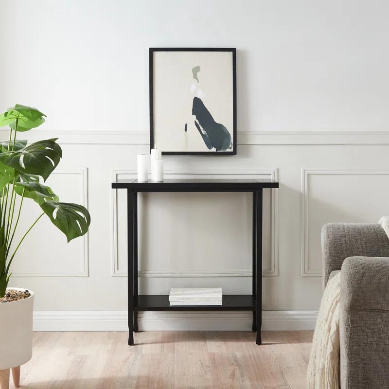 Leick Home Ironcraft Hall Stand - Mission Oak: Entryway Table with Shelf, CARB Certified, Wood Frame