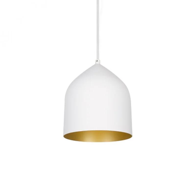 Helena White and Gold Acorn-Shaped LED Pendant Light