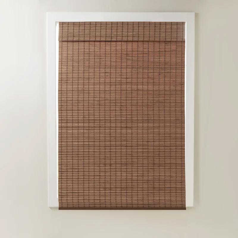 Teak Bamboo Cordless Light Filtering Roman Shade 29" x 64"