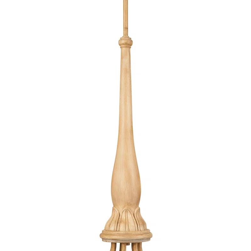 Melis Warm Maple Wood 7-Light Chandelier with Clear Glass Shades