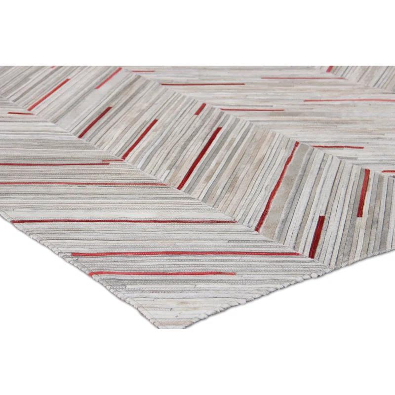 Natural Hide Cowhide Chevron Area Rug