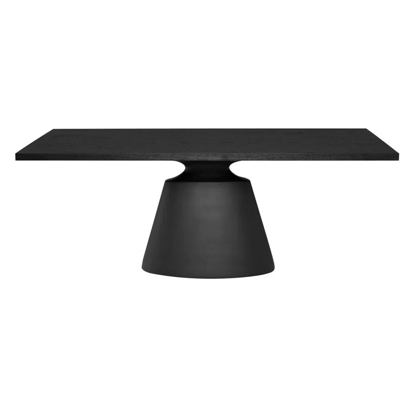 Taji Extendable Black Wood Rectangular Dining Table