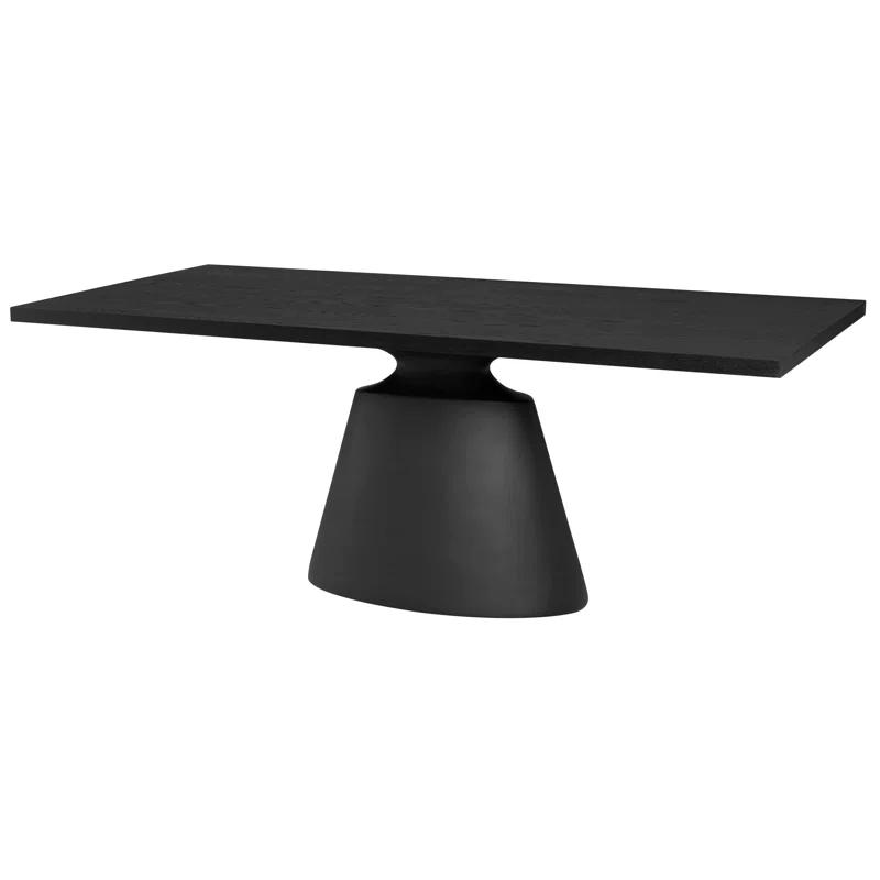 Taji Extendable Black Wood Rectangular Dining Table