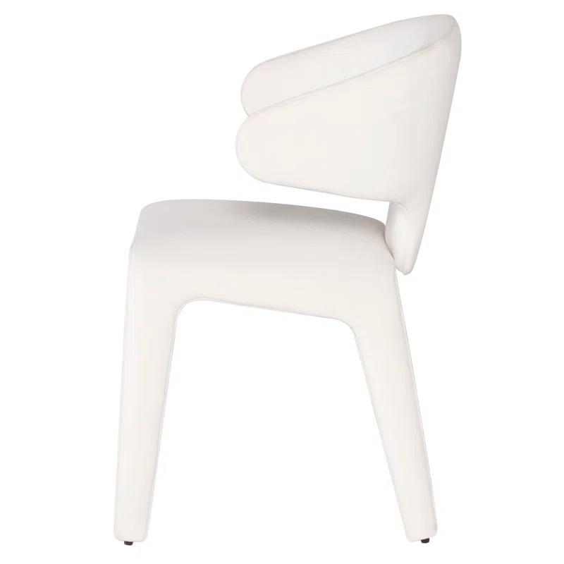 Oyster White Sleek Plastic Arm Chair with Sturdy Glides