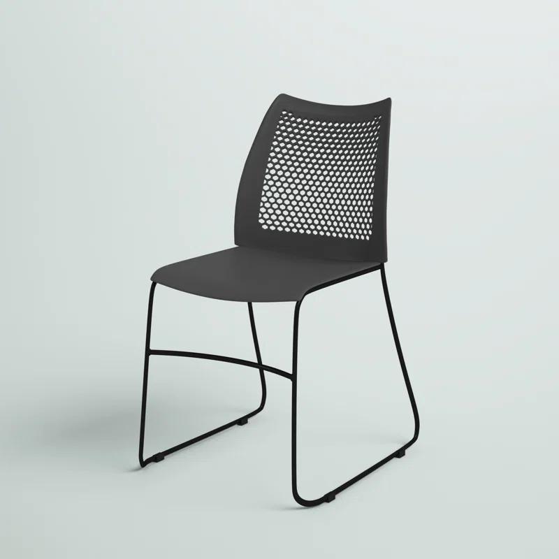 Flash Furniture Antonia 661 lb. Capacity Stack Chair with Air-Vent Back and Powder Coated Sled Base