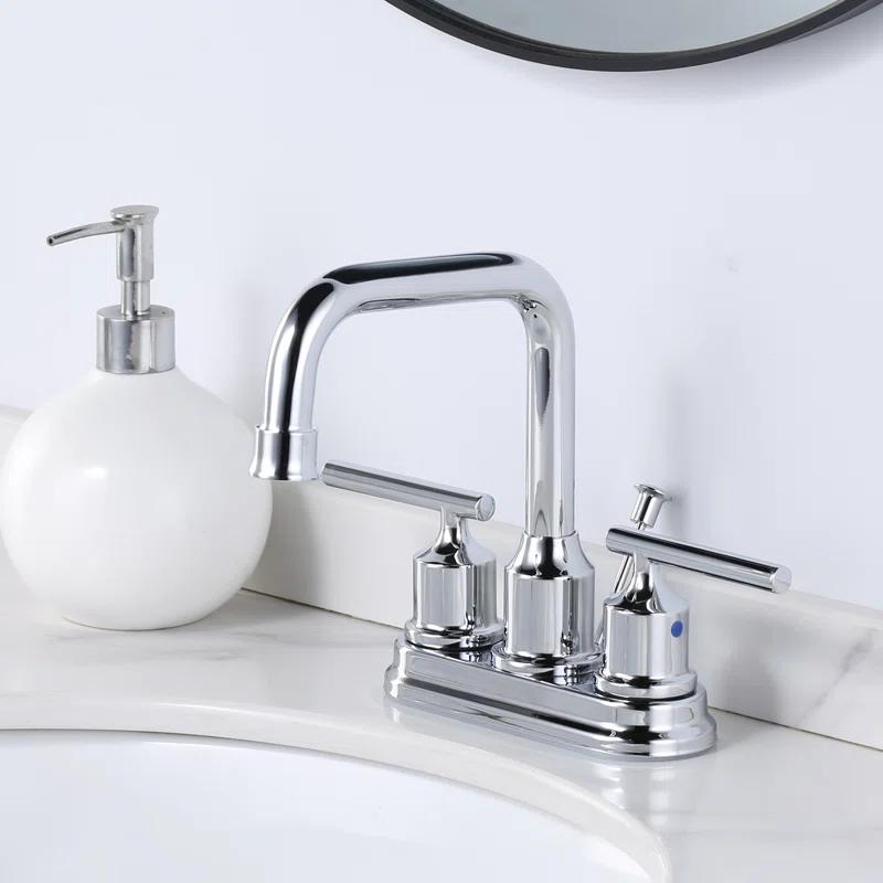 Centerset 2-handle Bathroom Faucet with Drain Assembly
