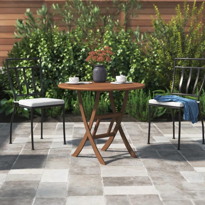 Suki 30'' Eucalyptus Hexa-Slatted Outdoor Bistro Table