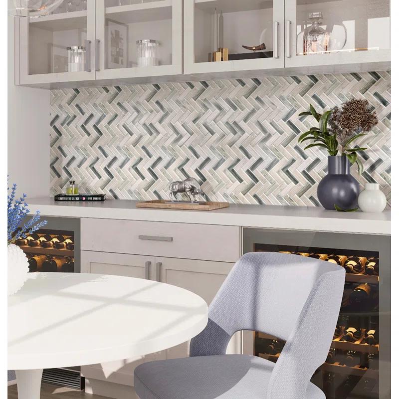 1.2" x 3.9" Glass Mosaic Wall & Floor Tile