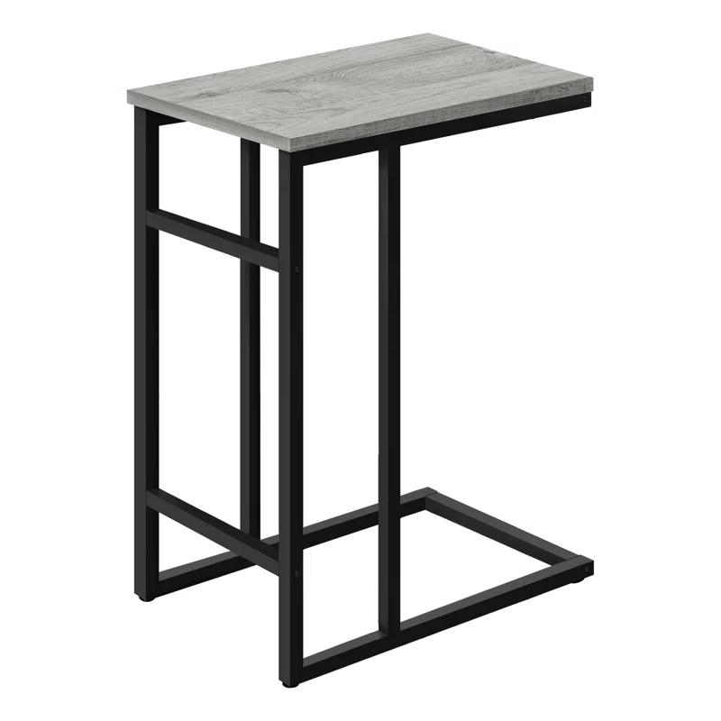Accent Table C-shaped, End, Side, Snack, Living Room, Bedroom, Metal, Laminate, Contemporary