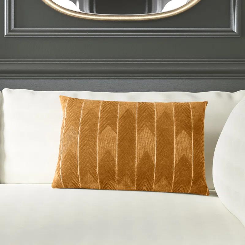 Floretta Embroidered Cotton Lumbar Throw Pillow