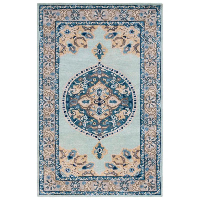 Antiquity AT66 Hand Tufted Indoor Area Rug - Turquoise/Silver - 6'x9' - Safavieh