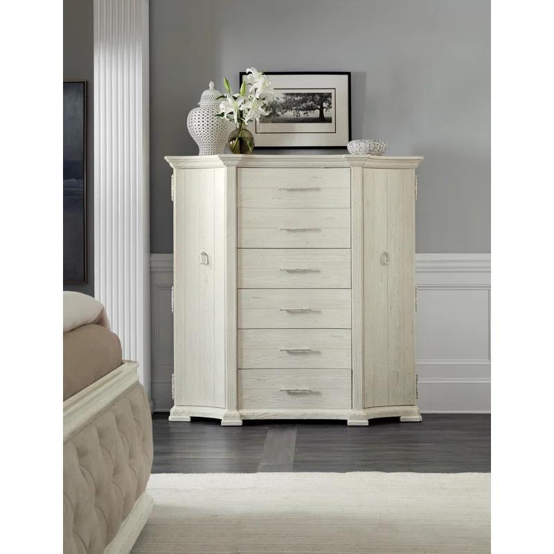 Traditional White Pine 6-Drawer Gentleman's Chest with Soft Close