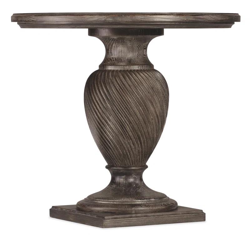 Corrine Traditional Round Solid Wood Brown Accent Table