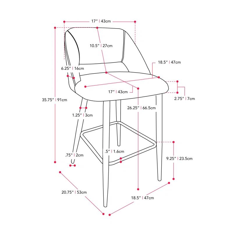 George Oliver Nellia Upholstered Counter Stool