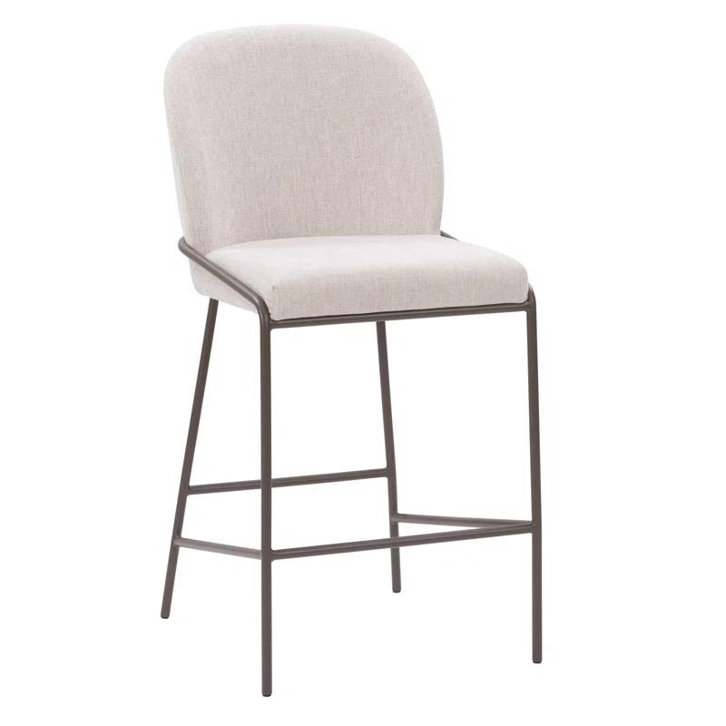 Blakeley 28'' Light Gray Twill Counter Stool with Iron Legs