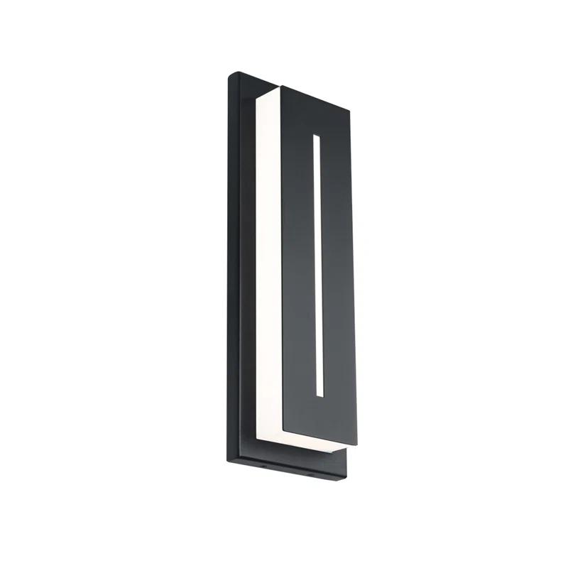 Sleek Midnight 16" LED Outdoor Wall Sconce in Black Aluminum