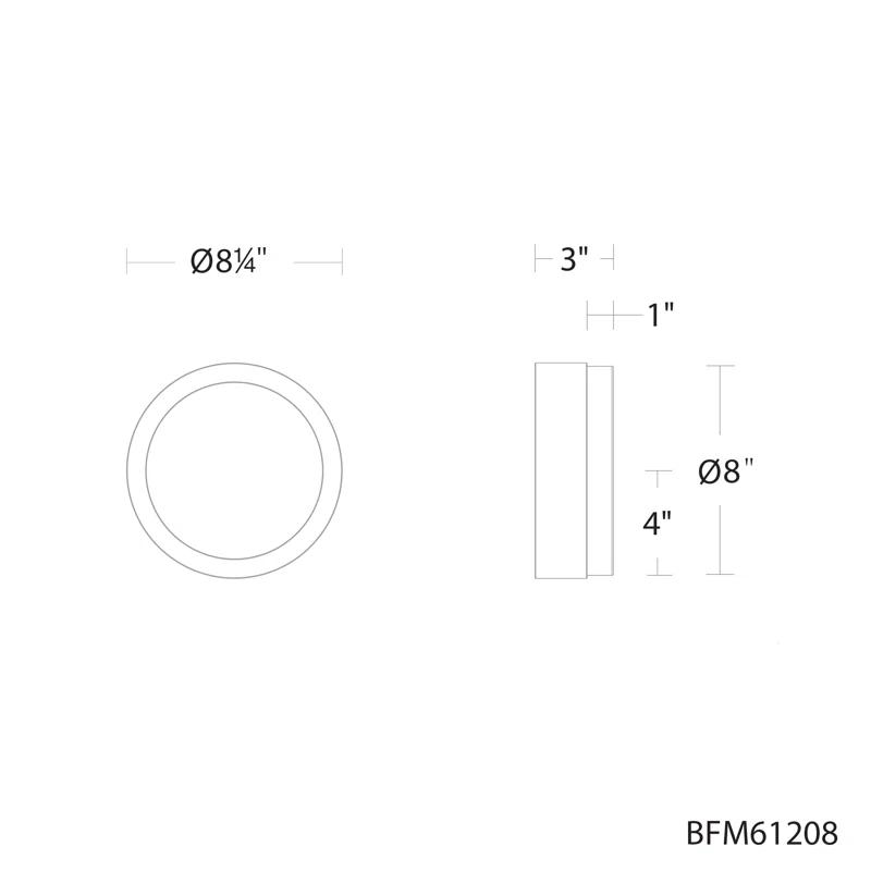 Melange Optic Haze Crystal 8'' LED Flush Mount in Brushed Nickel