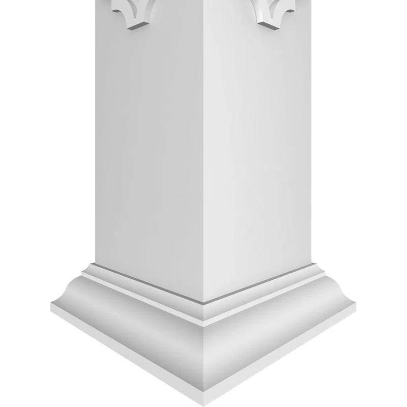 Ekena Millwork Craftsman Classic Square Non-Tapered Large Marrakesh Fretwork Column w/ Crown Capital & Base