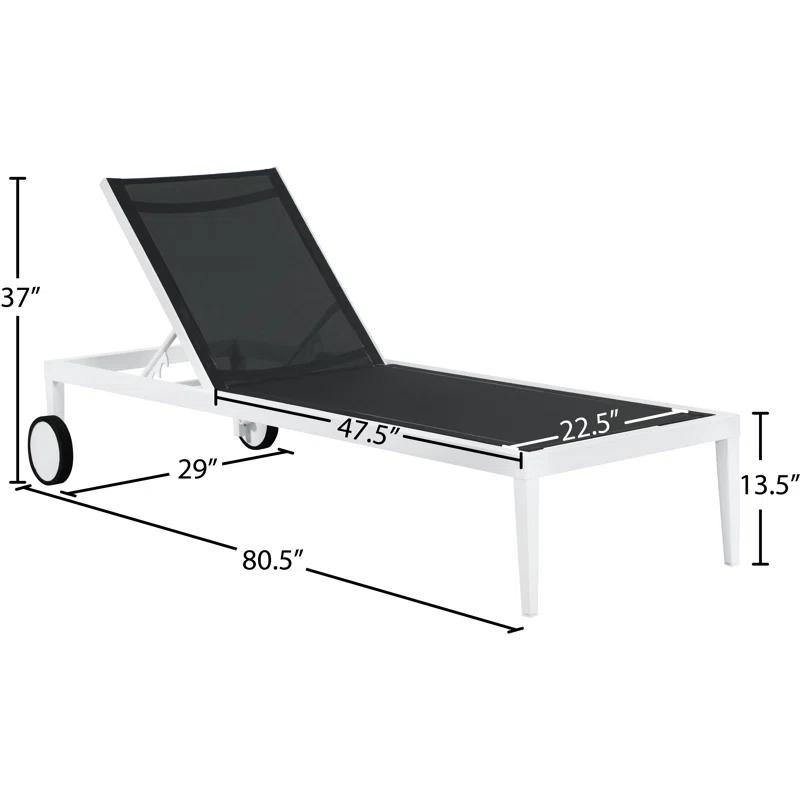 Velizar Mesh Waterproof Fabric Outdoor Patio Aluminum Mesh Chaise Lounge Chair