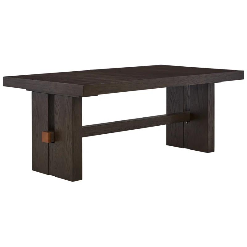 Contemporary Burkhaus Dark Brown Oak Extendable Dining Table