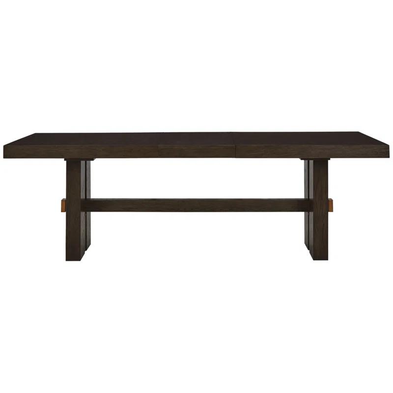 Contemporary Burkhaus Dark Brown Oak Extendable Dining Table