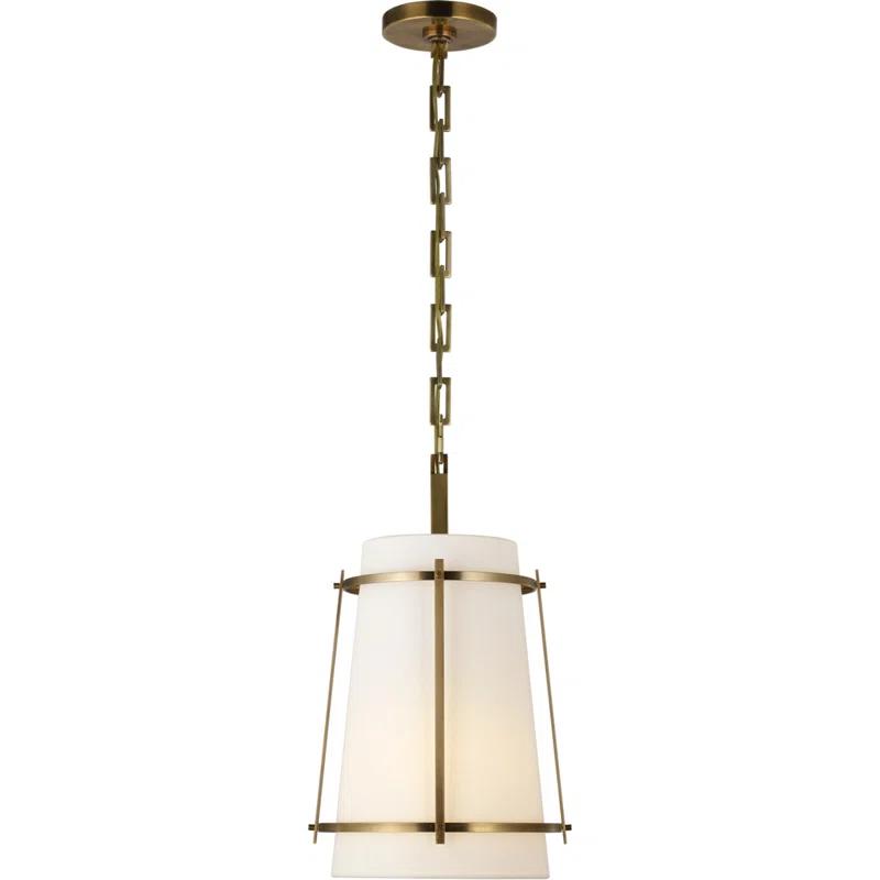 Callaway Modern Industrial Cage Pendant Light in Hand-Rubbed Antique Brass