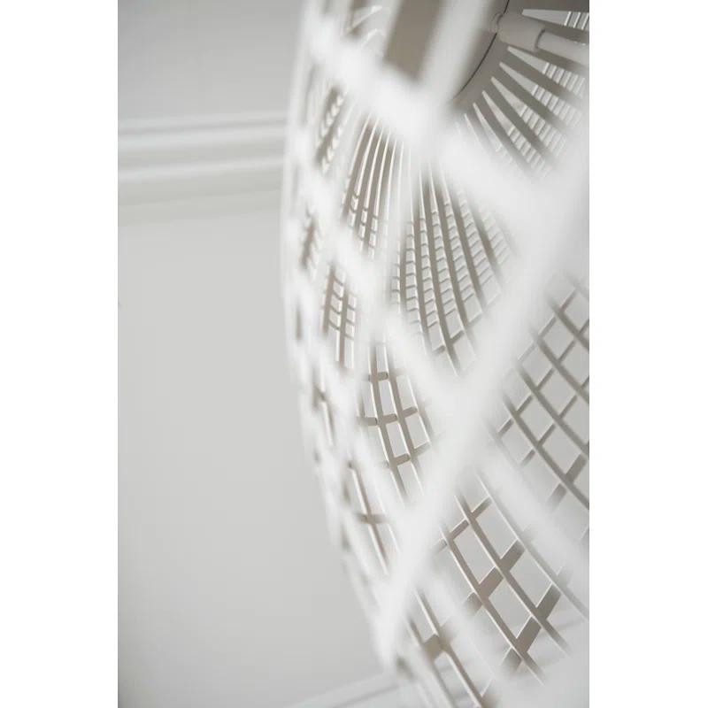 Large Plaster White Globe Lantern with Crystal Accents