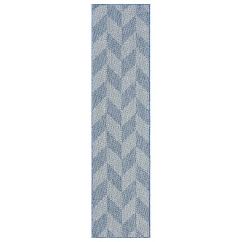 Nicole Miller Nicole Miller New York Patio Country Calla Herringbone Indoor/Outdoor Runner Area Rug